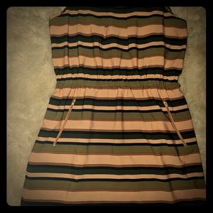 Multi-colored A-line striped  dress